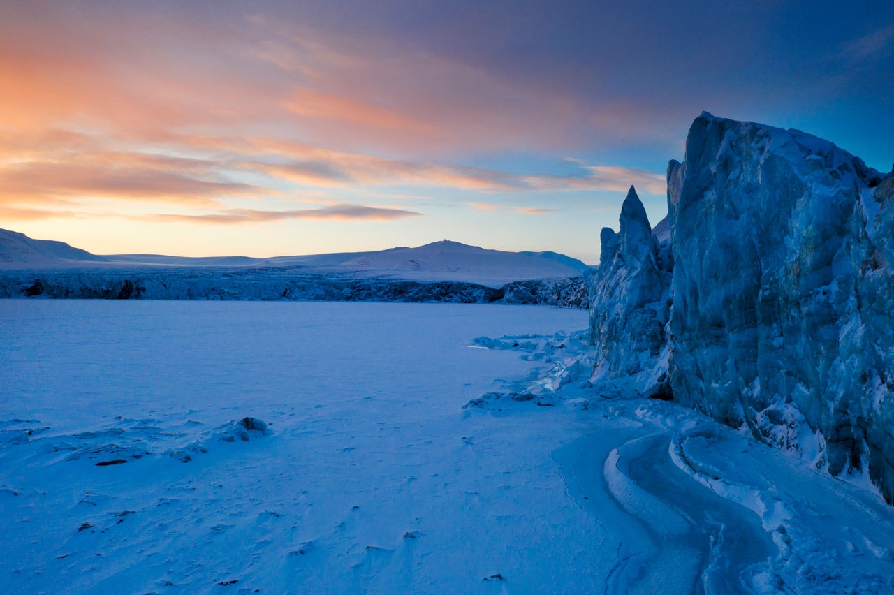 sunset in Svalbard, Norway