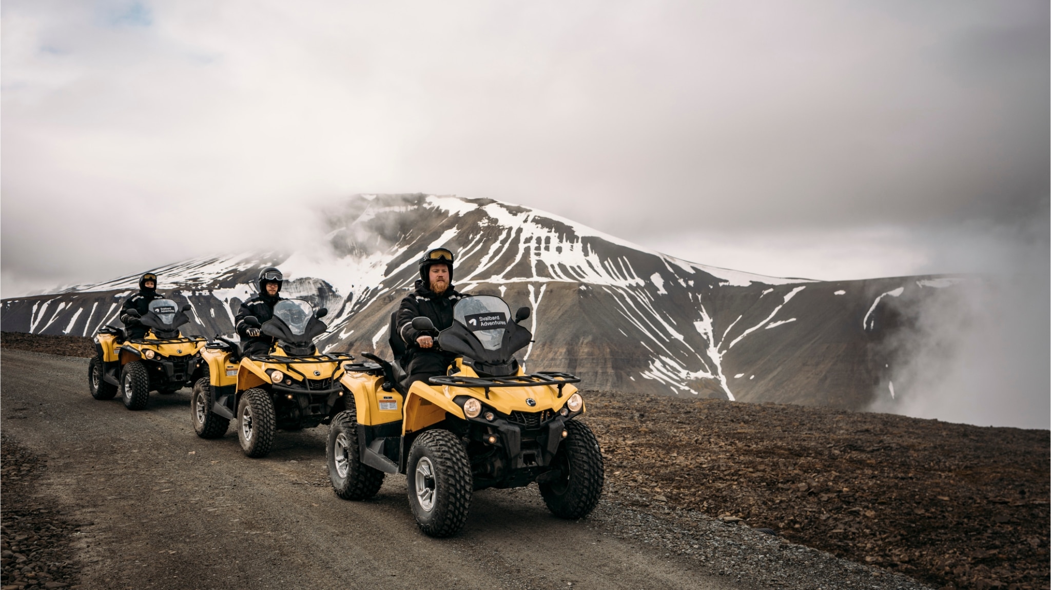 snowcapped peaks atv adventure in svalbard