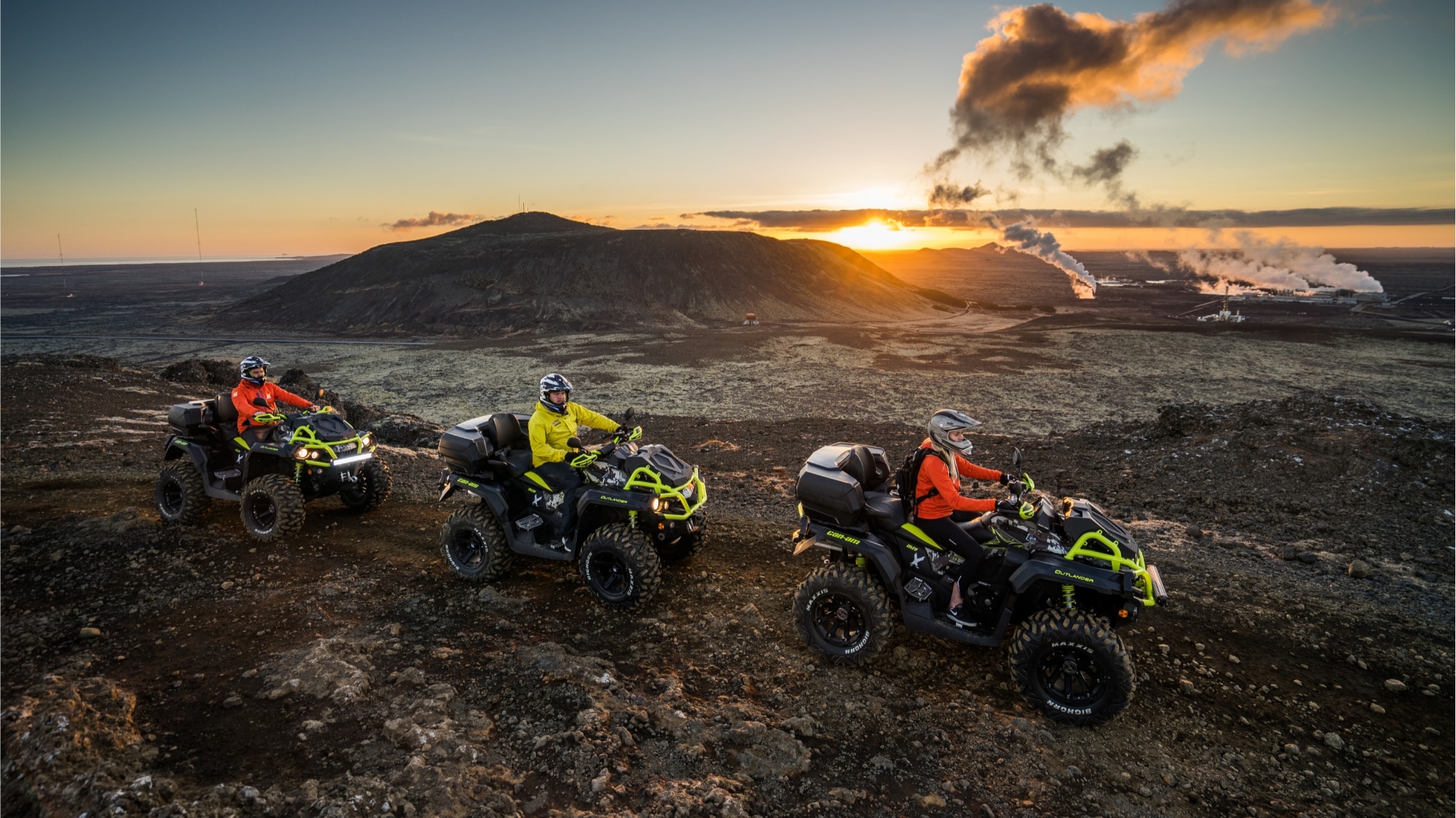 group of ATV riders in Iceland