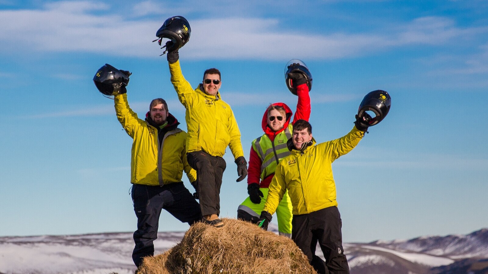  group of riders in iceland