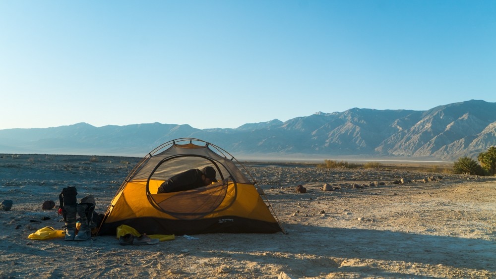 Group of Can-Am riders enjoying the sunset over the desert