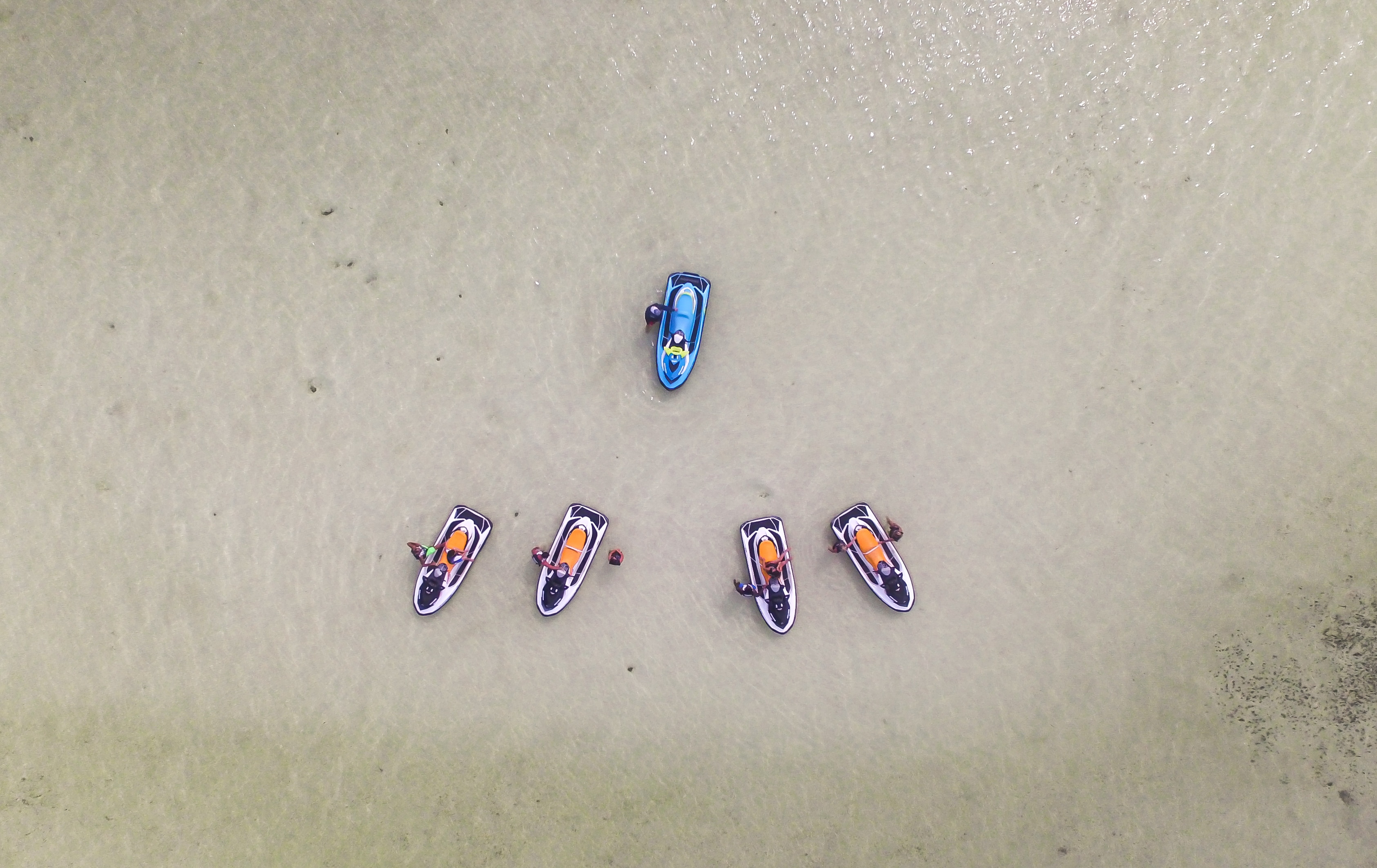 aerial view from a sandbar