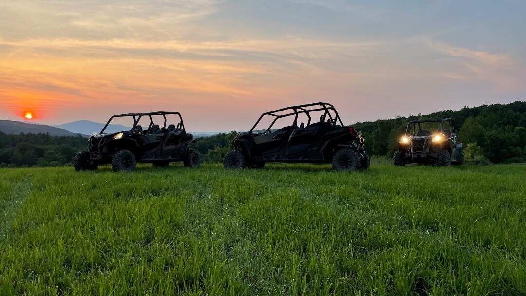 Can-Am vehicles at sunset