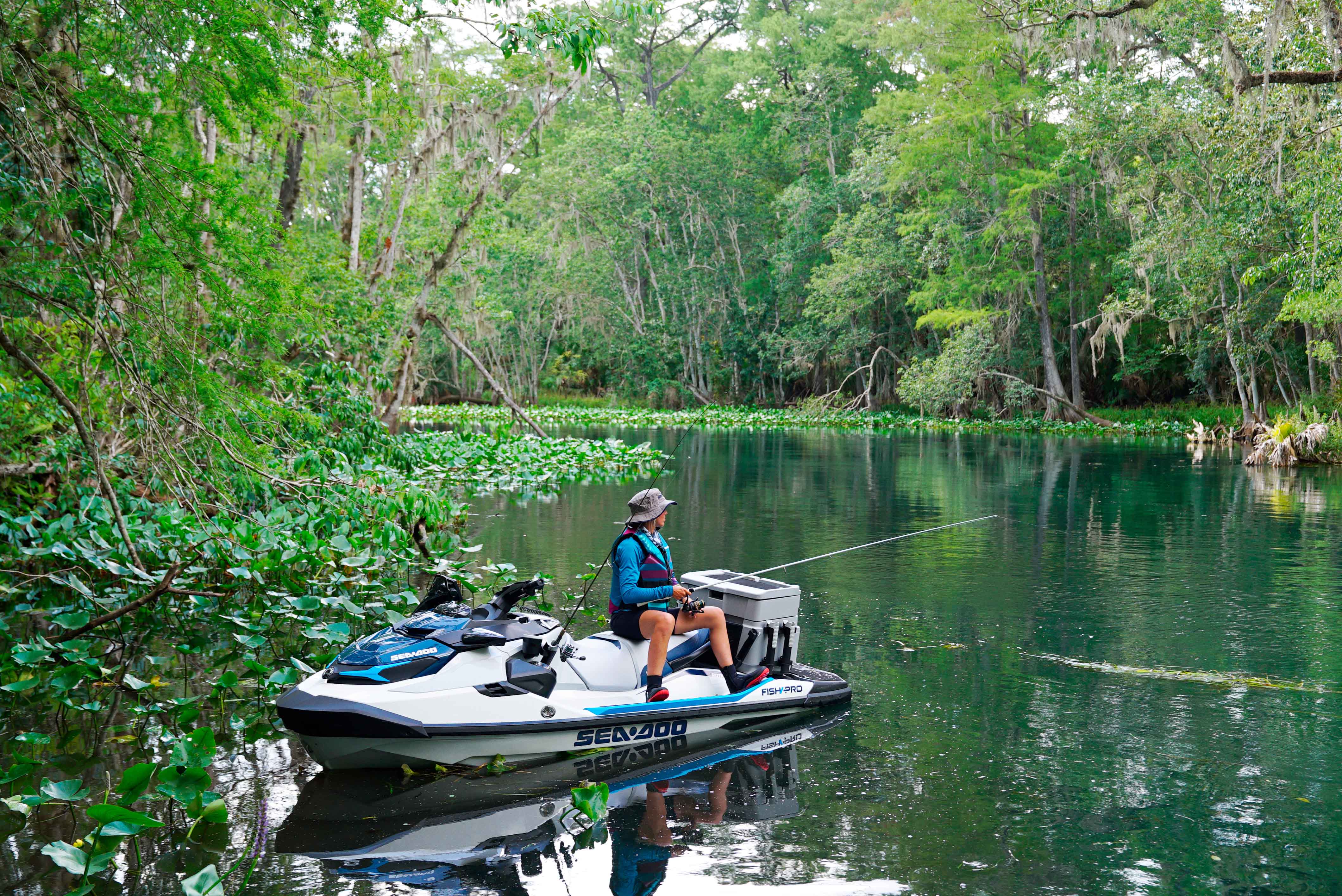 fisher on a sea-doo