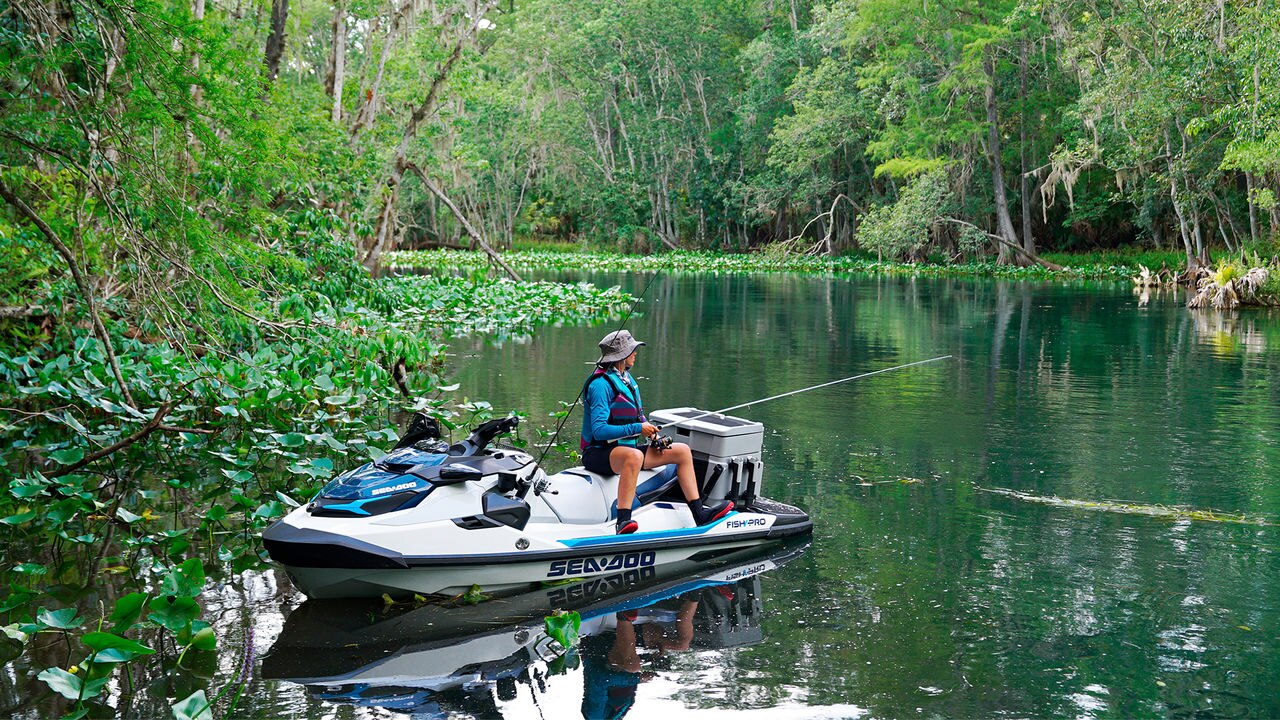 Women fishing on sea-doo fishpro