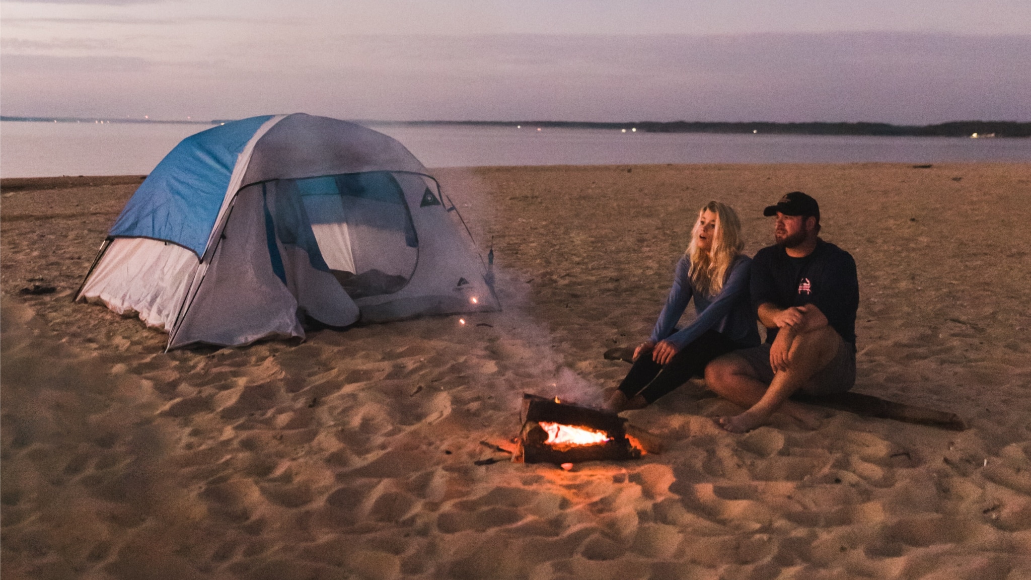 camping on the beach 