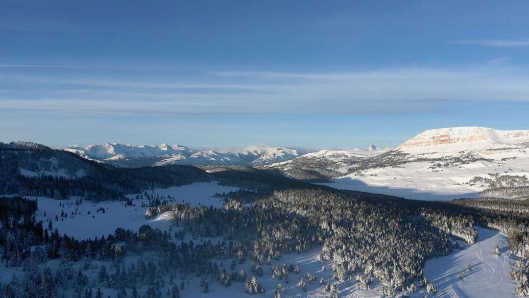 Winter view of the Beartooths mountains