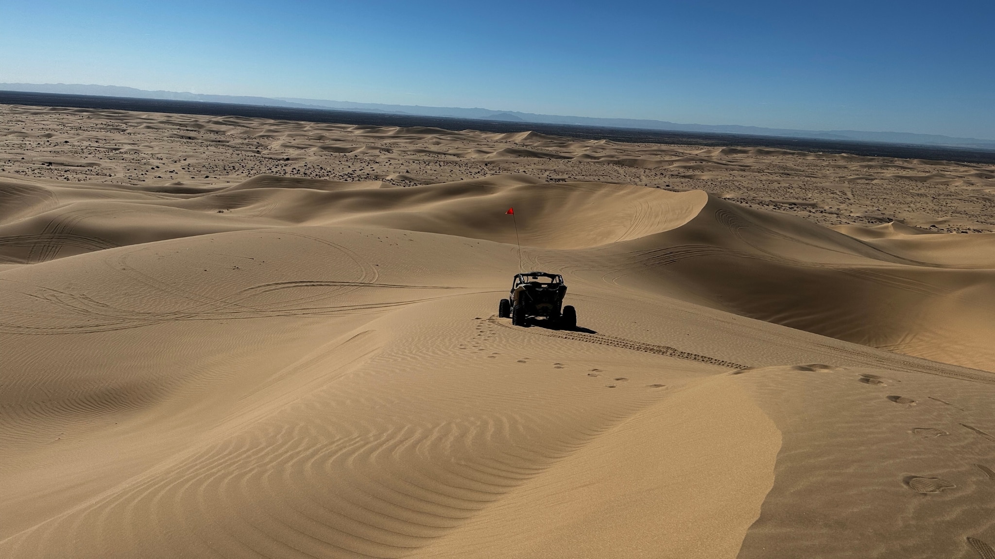 riding sand dunes in California on a Can-Am