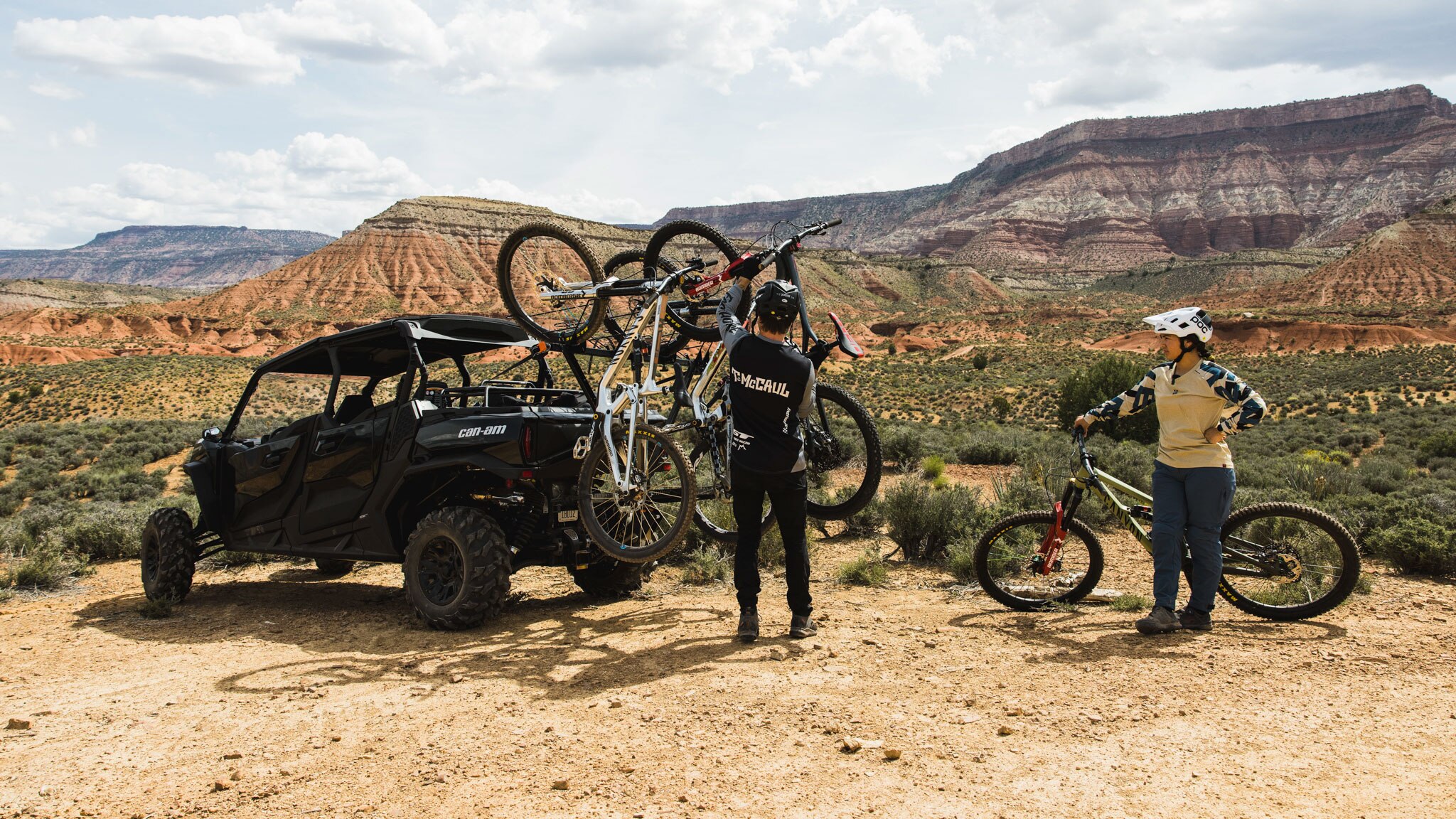 loading bikes on a Can-Am