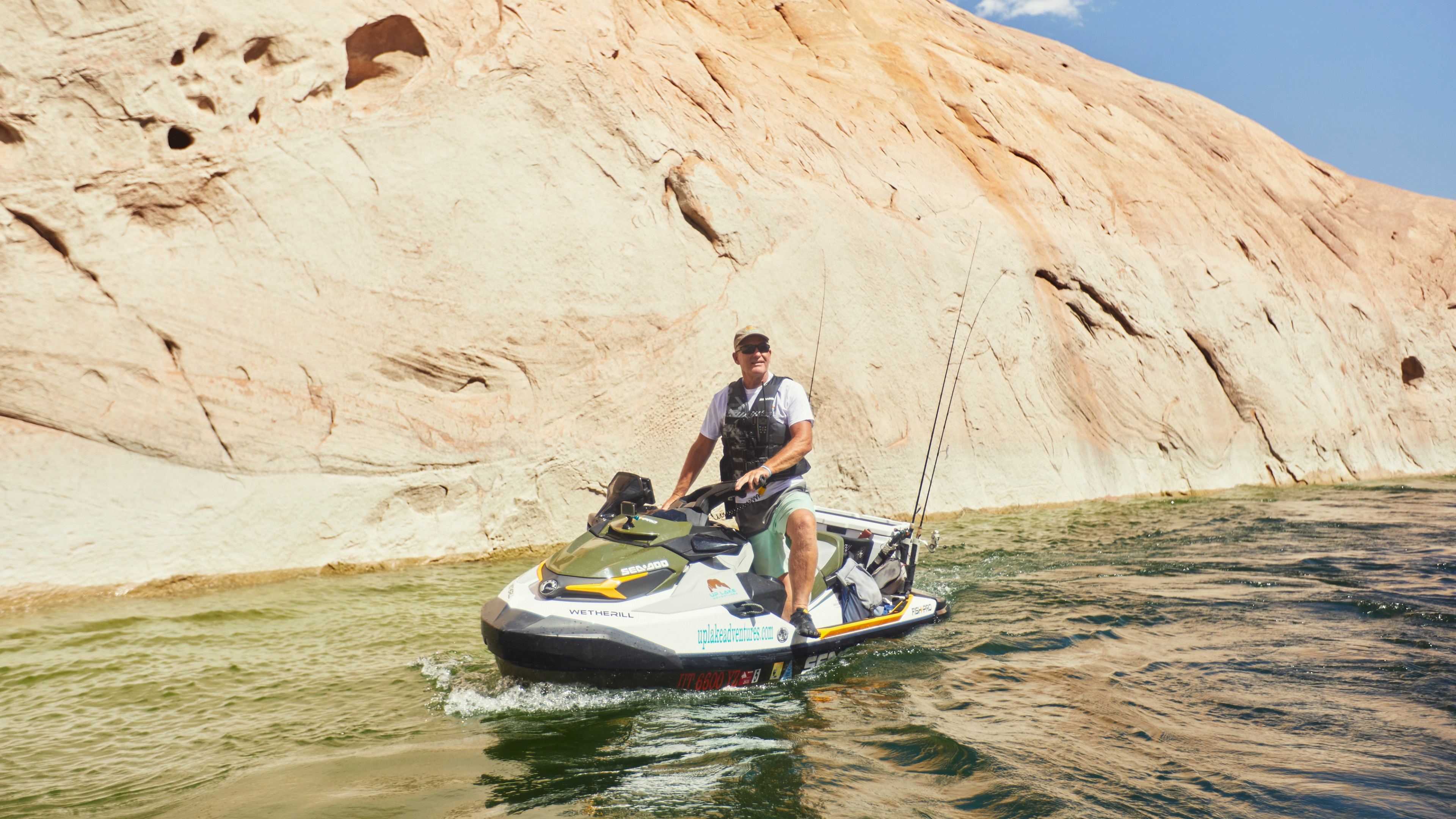 Man riding a Sea-Doo watercraft on Lake Powell