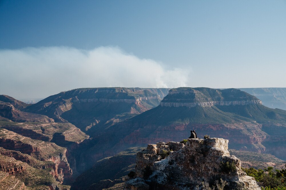2 men on the top of the canyon