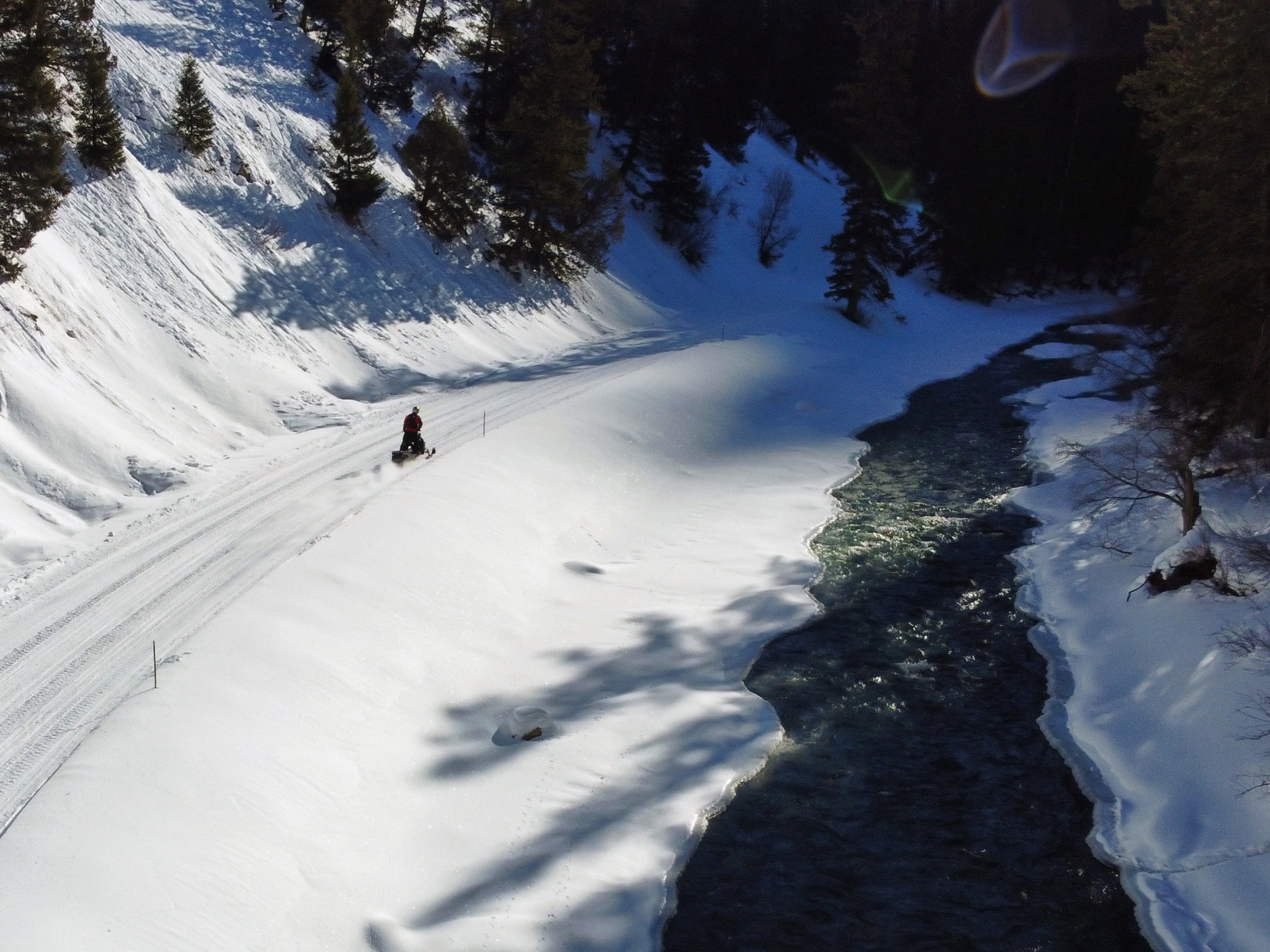 Scenic Ski-Doo backcountry touring in Alpine, WY