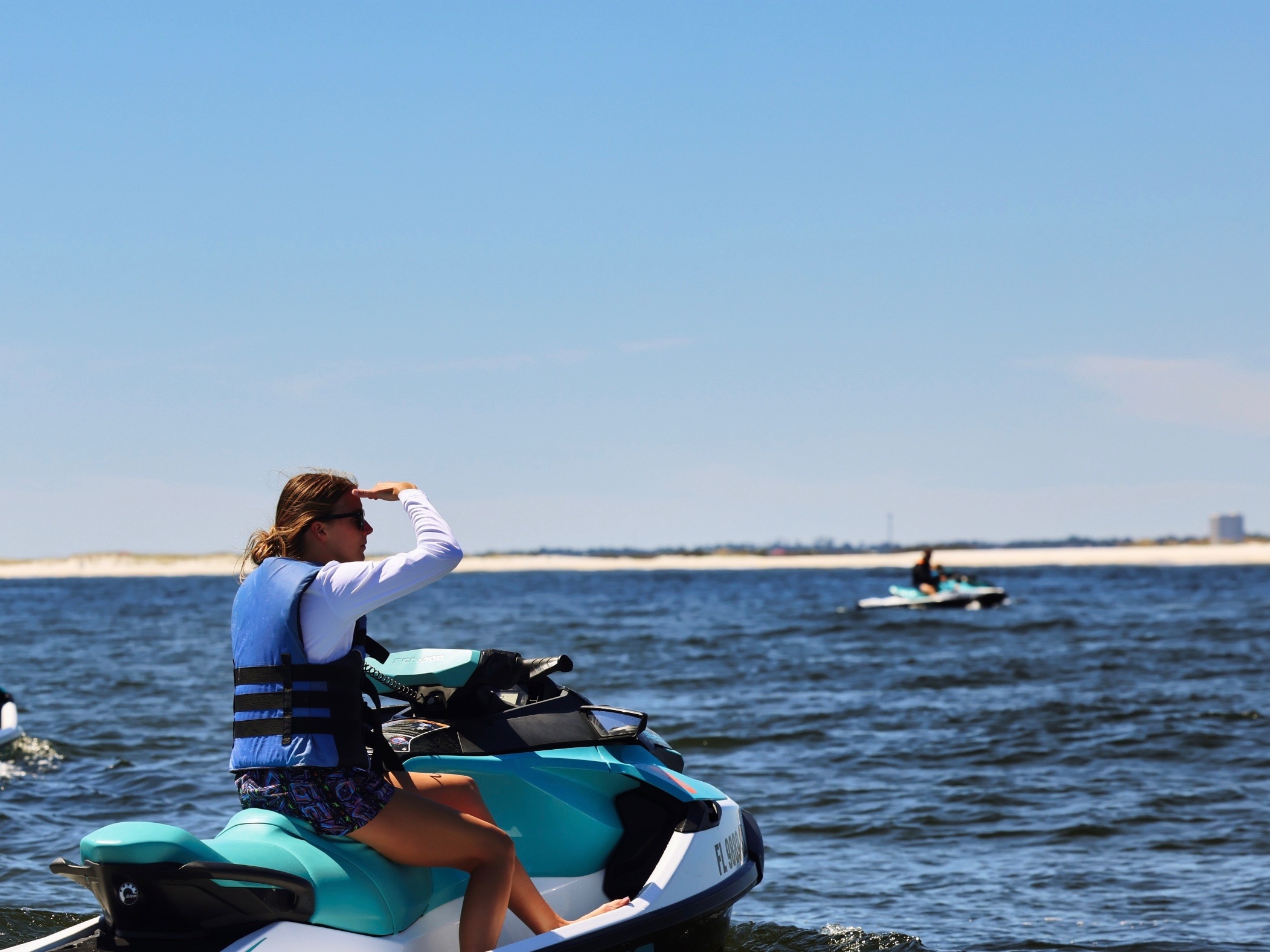 See dolphins in action off Pensacola Beach, FL