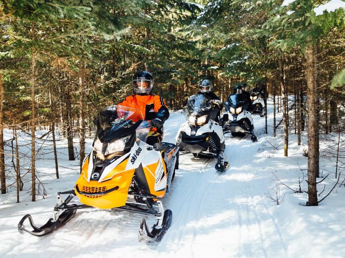 Luxury snowmobile trip through the trails in Saint-Michel-des-Saints, QC