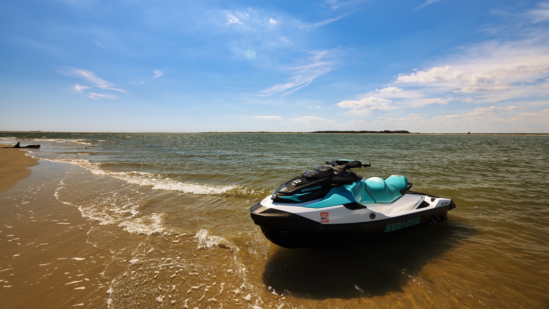A Sea-Doo watercraft in the water