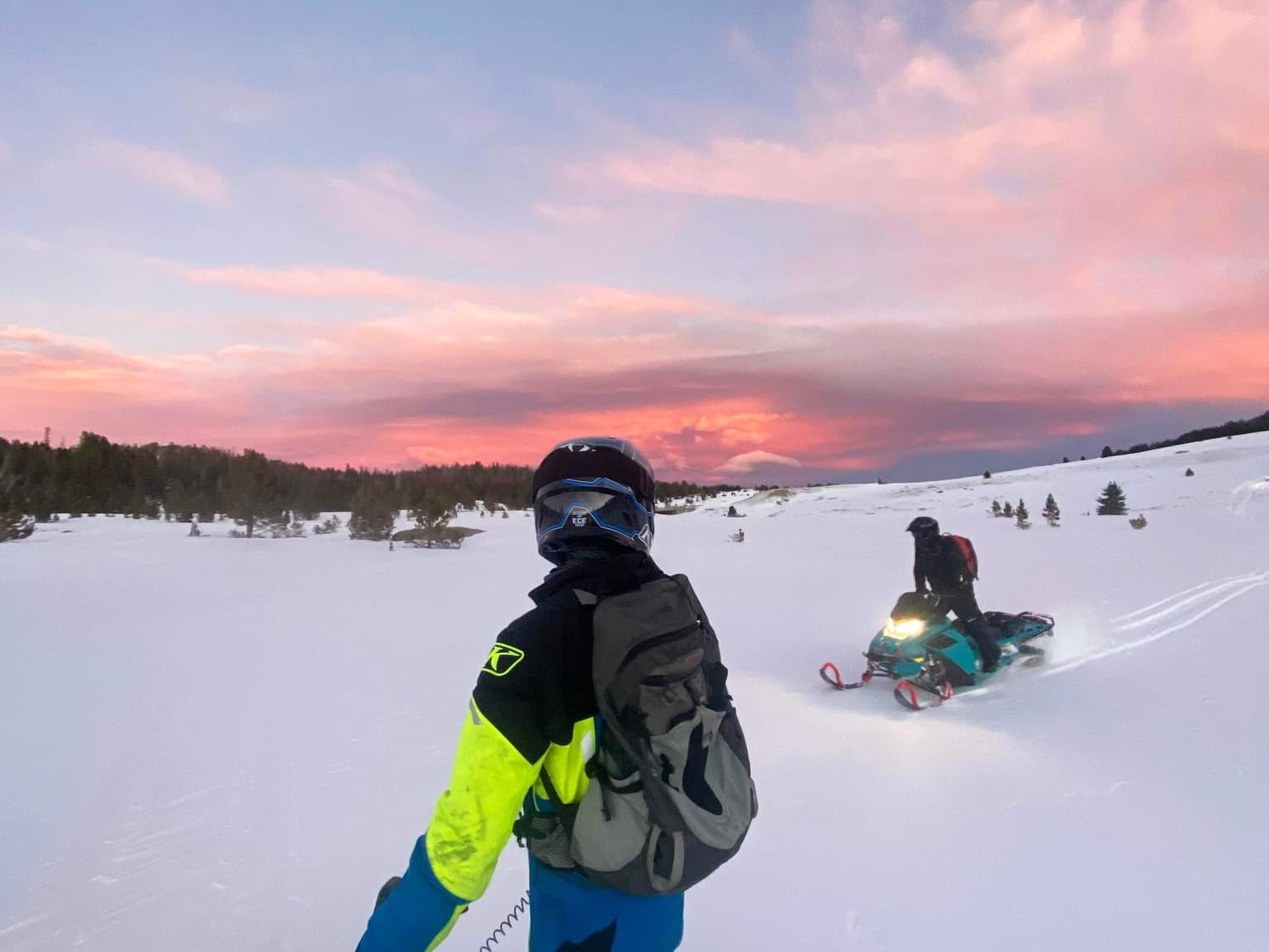 Rent a SkiDoo snowmobile near the Beartooth Mountains, Wyoming